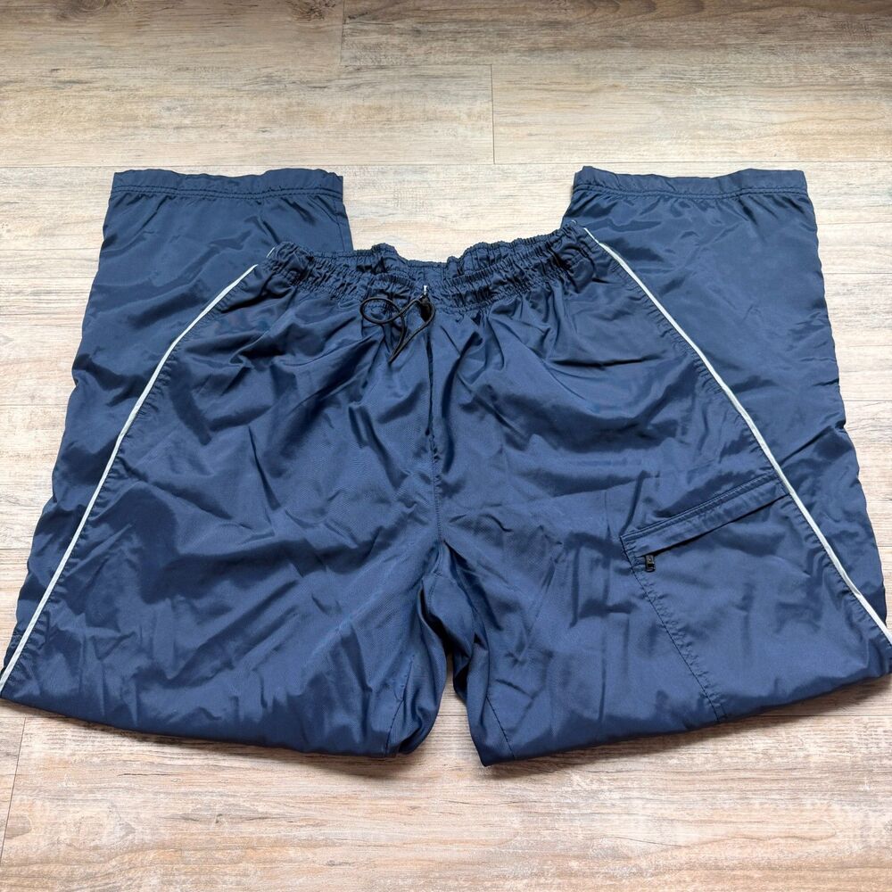 Deadstock Vintage Nike Windbreaker Track Pants Navy Blue Cargo Y2K Size XL